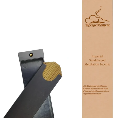 Imperial Sandalwood Meditation Incense Sticks by Incense Moment | All-Natural Sandalwood Incense for Meditation, Mindfulness & Yoga Sessions, Traditional Chinese Aromatherapy Incense for Temple-Style Relaxation & Quiet Reflection