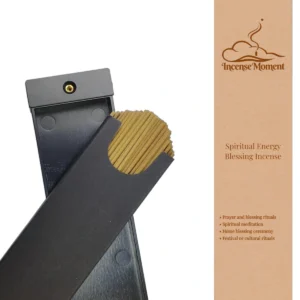 Spiritual Energy Blessing Incense Sticks with Black Wooden Holder | Incense Moment - Natural Handcrafted Aromatherapy Incense for Prayer, Spiritual Meditation, Home Blessing Ceremonies, and Festival Rituals | Traditional Chinese Wellness Incense