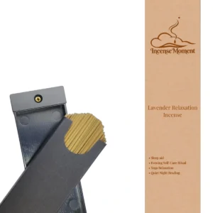Lavender Relaxation Incense Sticks by Incense Moment | All-Natural Herbal Incense for Sleep Aid, Yoga Relaxation & Evening Self-Care, Traditional Chinese Aromatherapy Incense for Quiet Night Reading, Sleek Black Packaging