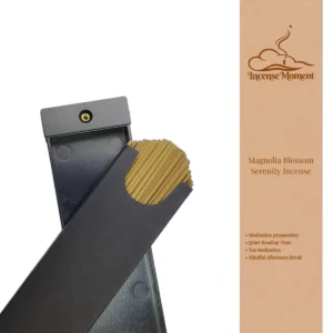 Magnolia Blossom Serenity Incense Sticks by Incense Moment | All-Natural Herbal Incense for Meditation Preparation, Quiet Reading & Tea Meditation, Traditional Chinese Aromatherapy Incense for Mindful Afternoon Break, Sleek Black Packaging