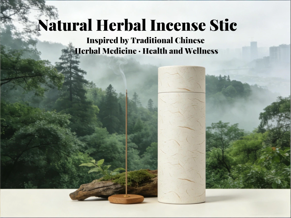 Natural Herbal Incense Sticks | Inspired by Traditional Chinese Herbal Medicine, All-Natural Handcrafted Incense for Wellness, Meditation & Relaxation, Aromatherapy Incense with Smoky Mountain Background, Minimalist Packaging for Home & Spa Use