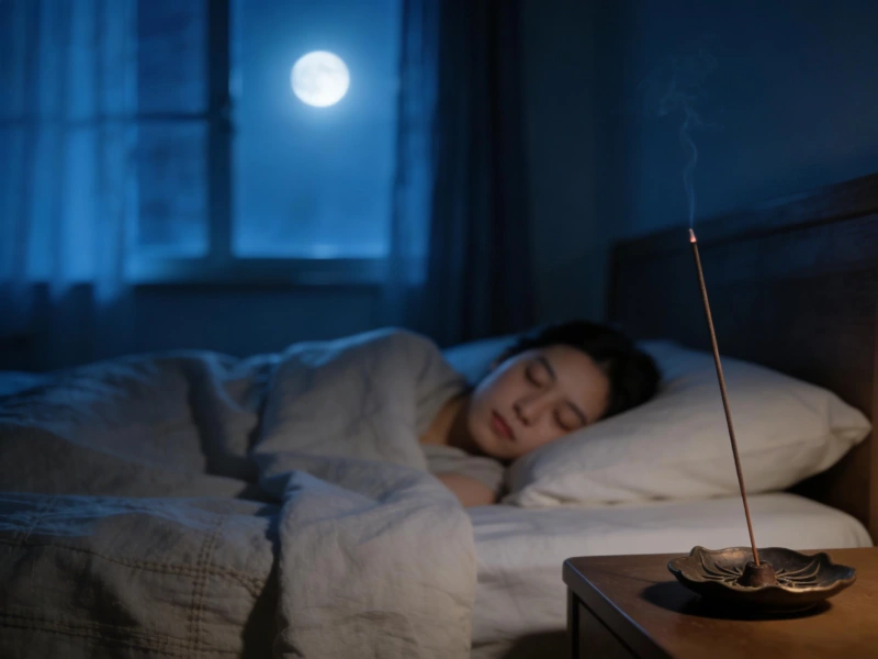 Traditional Chinese Aromatherapy for Sleep, Relaxation & Stress Relief, Handcrafted Incense to Promote Better Sleep in Moonlit Nighttime Bedroom, Calm Wellness Aromatherapy for Restful Sleep