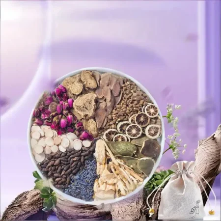 Liver Qi Relief Sachet with 11 Natural Herbs, Rose & Lavender Blend for Stress Relief and Emotional Balance